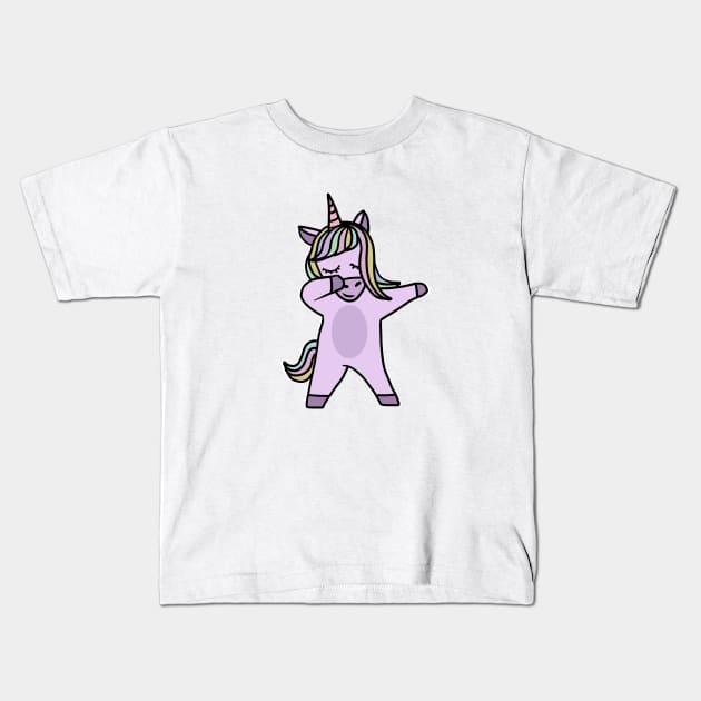 Cute Unicorn Dab Dance Dabbing Kids T-Shirt by dukito